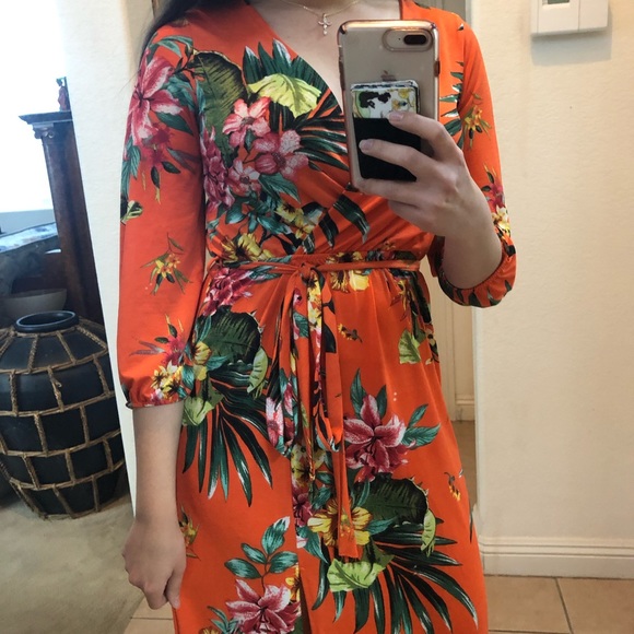 Tropical Print Dress - Picture 4 of 5